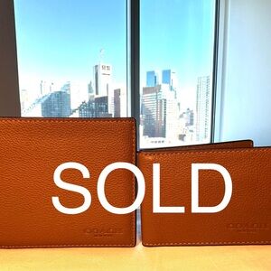 Coach Men’s Brown Leather Bifold Wallet w/ Removable ID Passcase